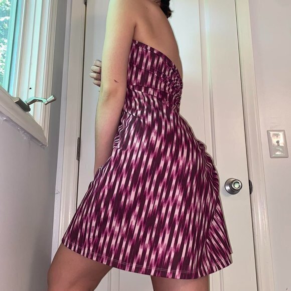 NEW Eddie Bauer Aster Strapless Dress Size M Halter Neck‎ Strap Athletic CRANBRY - Picture 9 of 9